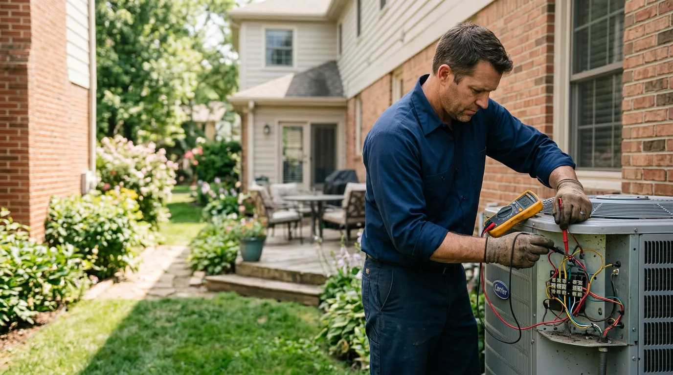 HVAC technician working near Leamington, UT